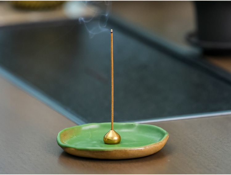 禅意陶瓷佛系陶瓷荷叶莲叶小青蛙茶室茶桌装饰网红个性茶宠香炉新详情15