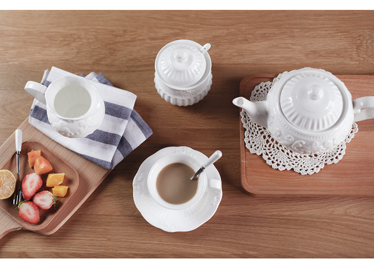 Baroque court European-style relief ceramic coffee milk cans, latte art jars, afternoon tea milk cans, large-capacity milk POTS and milk cups pic 7