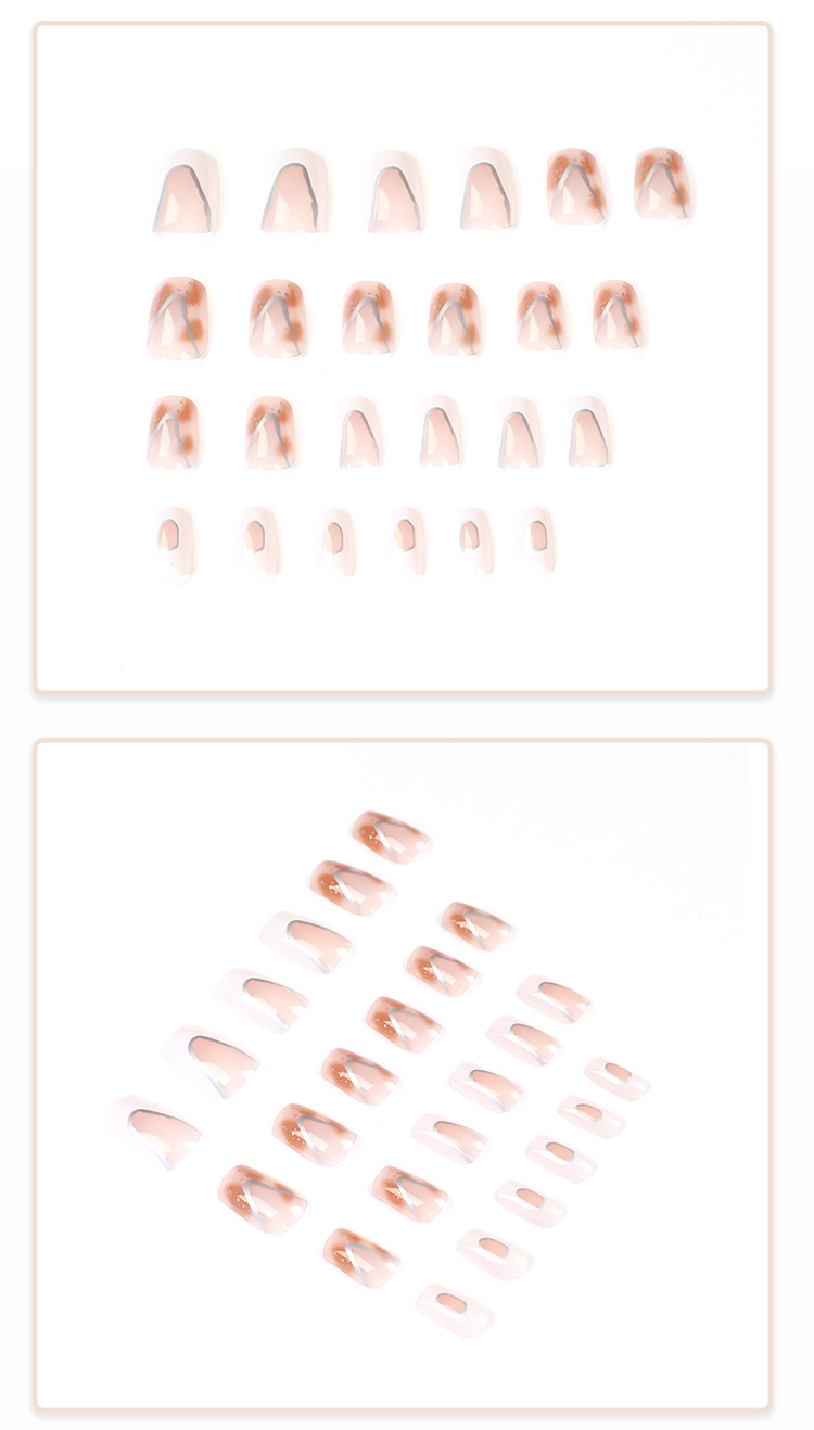 【 Cream Amber 】 Wearable nail plates, finished nail patches, wholesale wearable nails, high-end nail plates pic 5