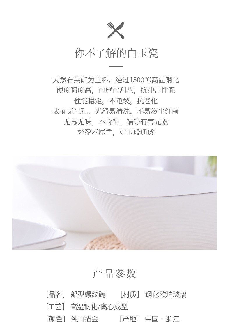 Opal Glassware White rimmed bowls, white jade porcelain bowls, soup bowls, noodle bowls, salad bowls pic 1