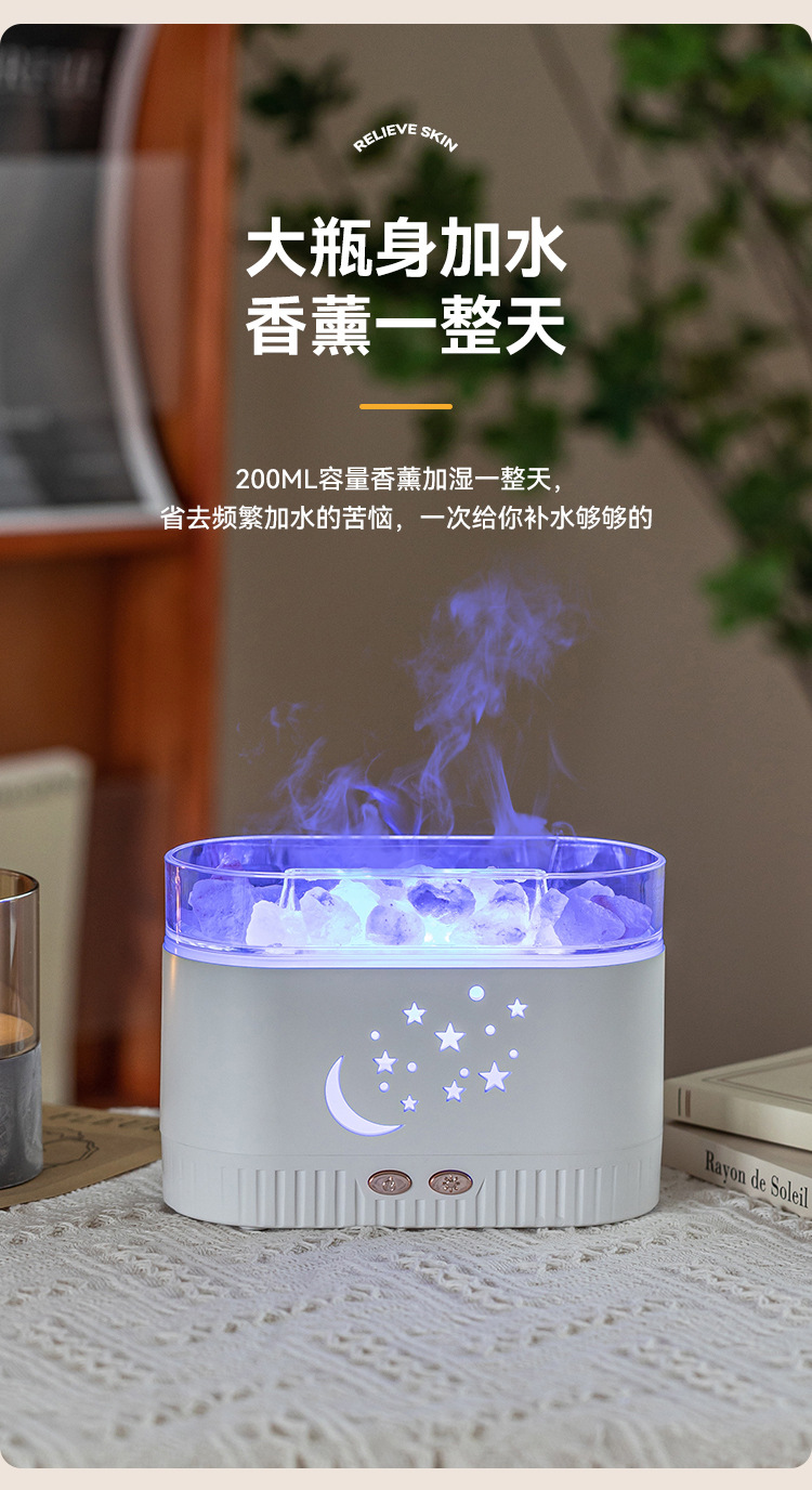 2025新款创意水晶盐香薰机七彩夜灯静音加湿器家用自动喷香香薰机详情9