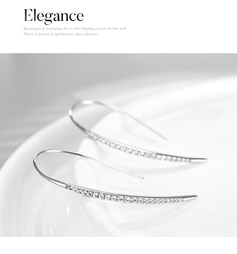 银幸汇2023年新款欧美简约冷淡风长款耳环s925纯银气质耳环批发详情6