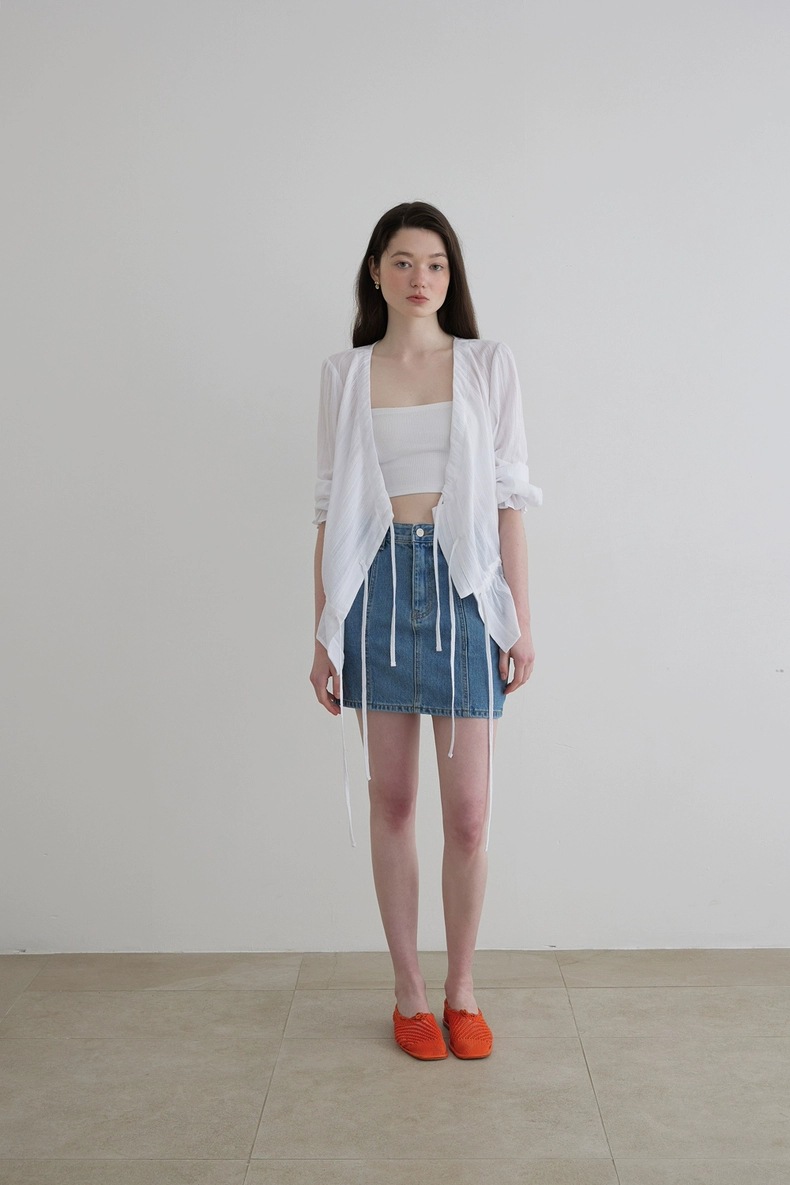 In-stock 2024 autumn new style, the same stylish bow tie drawstring shirt as Han So Hee from Dongdaemun, South Korea pic 52