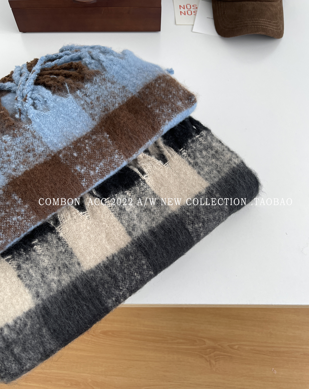 The long checkered faux cashmere scarf worn by Yu Shuxin is a Korean winter student thickened scarf that has become a popular choice for women to keep warm pic 15