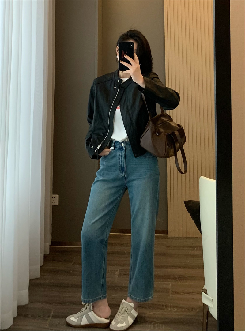 朵妮DN 莱赛尔亚麻360四面弹春夏亚麻透气高腰显瘦法棍裤牛仔裤女详情20