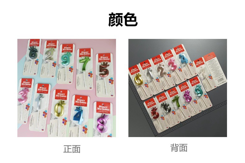 正版新款跨境皇冠数字蜡烛亚马逊年龄生日蜡烛王冠彩色派对装饰品详情5