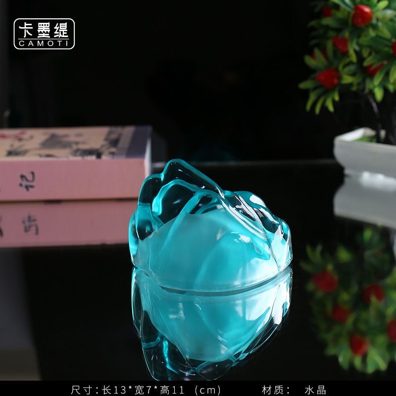 Modern new Chinese-style decorative soft furnishings, crystal rockery three-piece set, tea room window display cabinet, artistic handicrafts pic 31