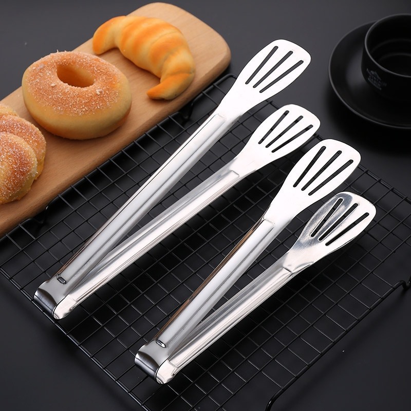 Stainless steel bread tongs, three-line barbecue tongs, baking tools, buffet barbecue tongs, Logo printable barbecue small tools pic 3
