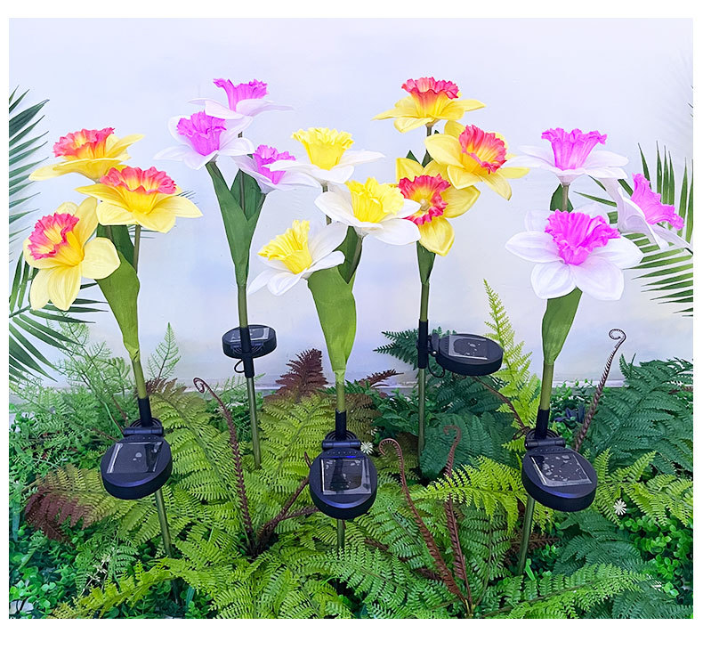 太阳能水仙花地插灯 庭院花园户外景观装饰防水草坪灯详情13