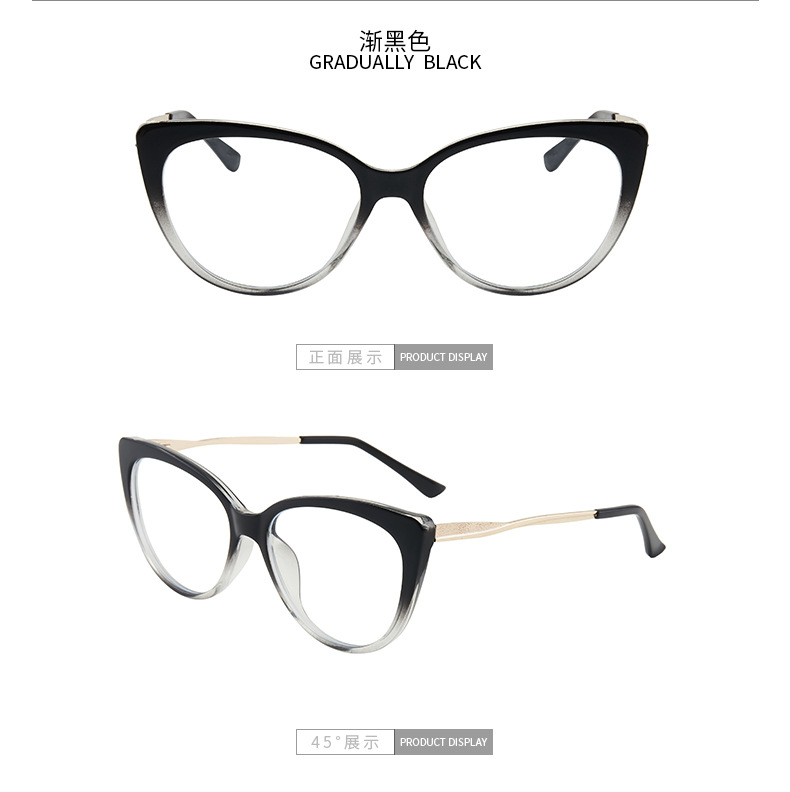 New fashionable anti-blue light glasses, cross-border European and American cat-eye frames, ins retro photosensitive color-changing glasses pic 14