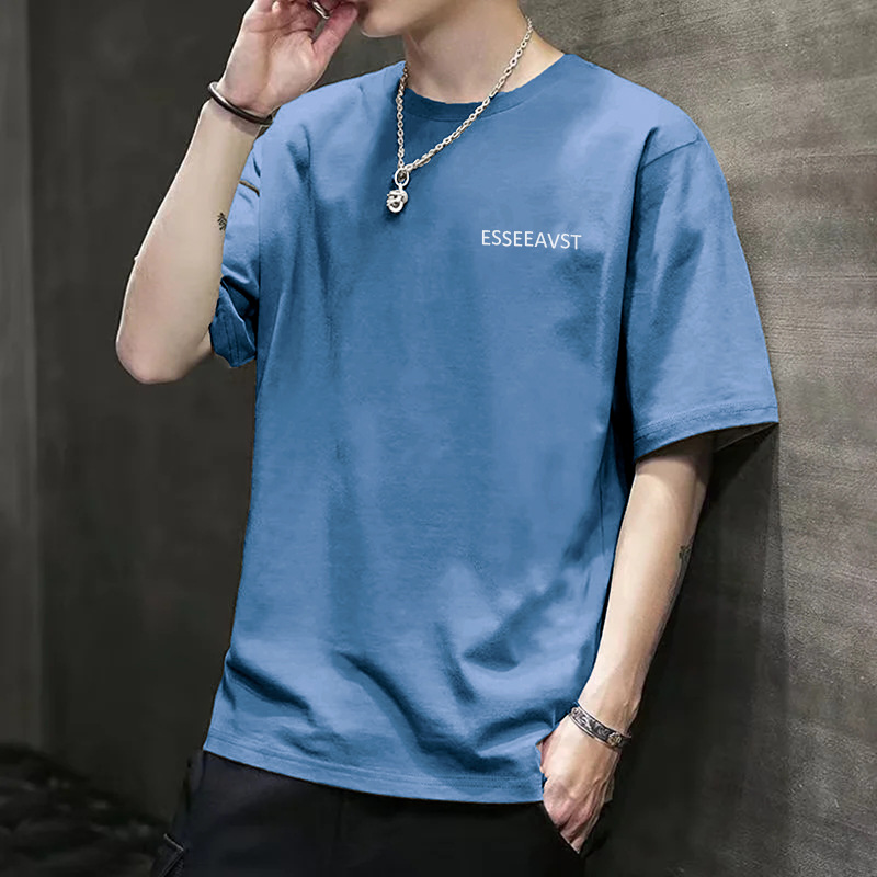 夏季男士短袖t恤圆领丅恤夏装潮牌体桖潮流打底衫修身上衣服半袖详情36