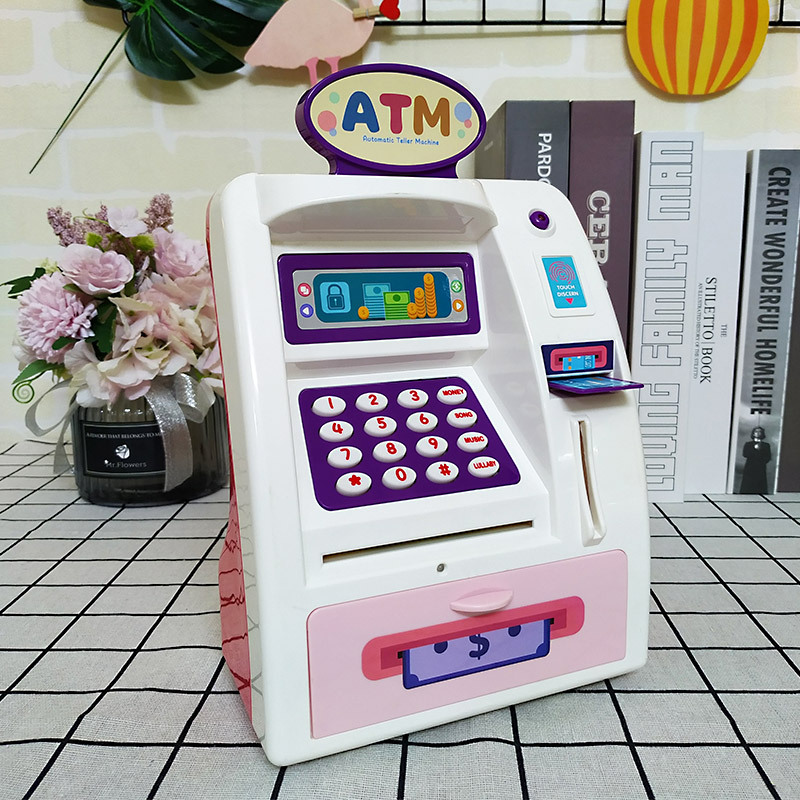 新款英文存钱罐创意儿童迷你保险柜卡通密码卷币储蓄罐详情8