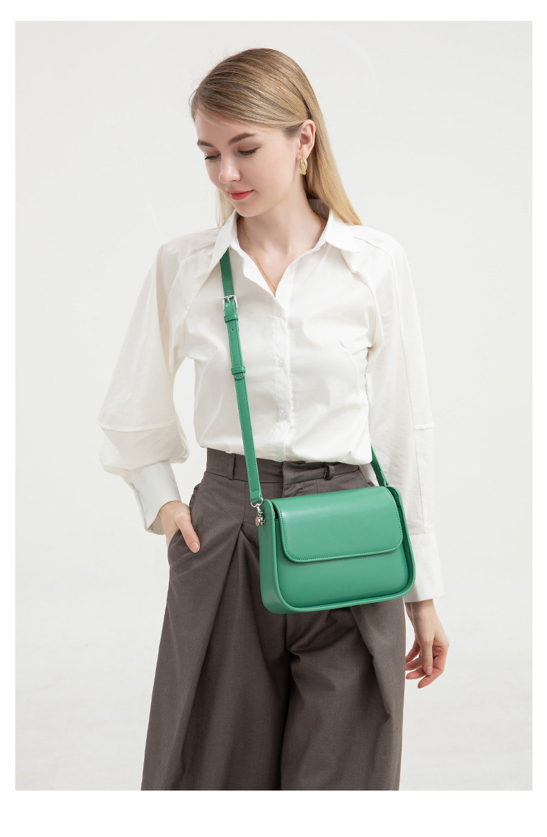 跨境新款2024秋季复古马鞍包小方包女百搭高档真皮感手提斜挎包包详情19