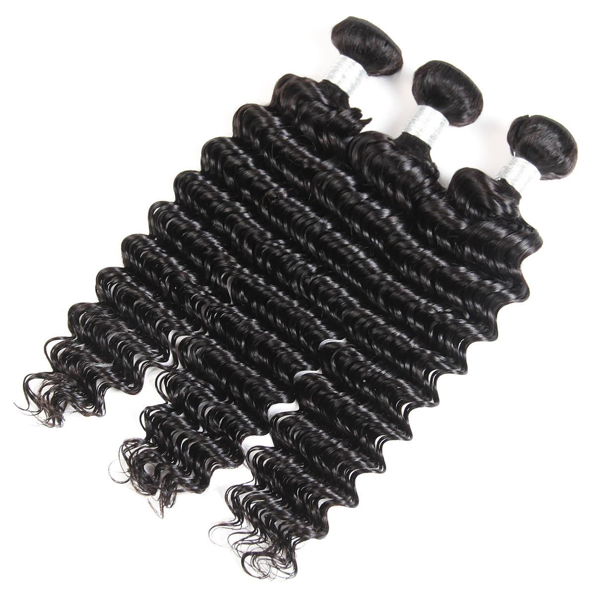 Foreign trade real hair curtain deep wave human hair Natural Color Spring Factory wholesale pic 10