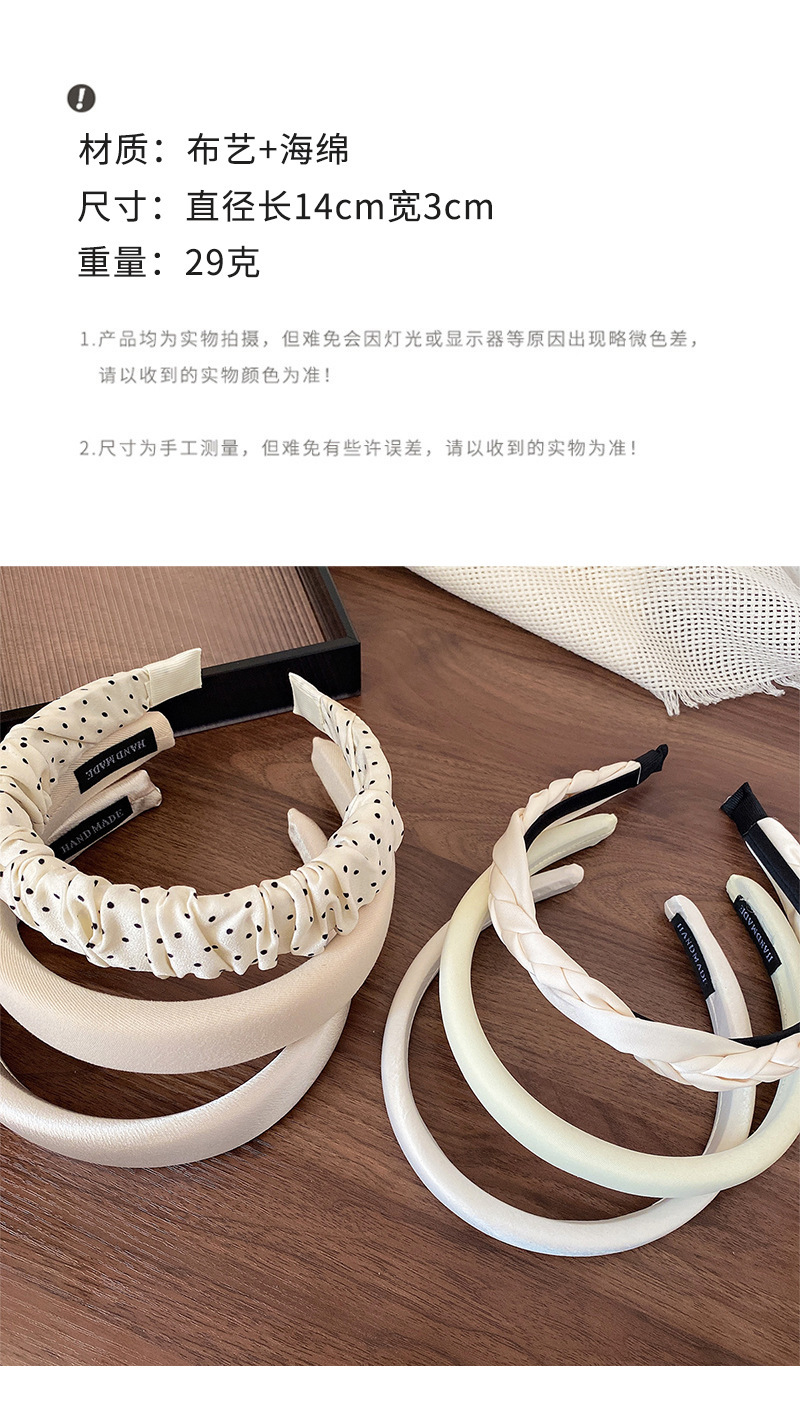A simple and versatile satin headband for going out, a new high head headband for girls, a high-end and fashionable hair-pressing accessory pic 33