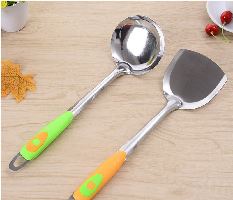 Factory direct supply of magnetic stainless steel plastic spatulas, large spatulas, kitchen cooking spatulas pic 1
