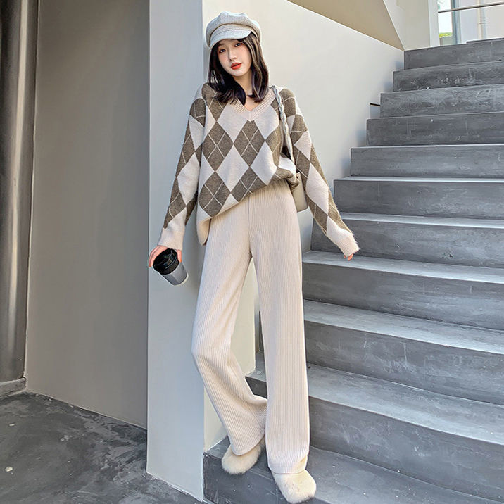 Chenille pantalones de pierna ancha mujer otoño invierno caída sentido nuevo 2022 pantalones de pana mujer slim pierna gruesa mop pants pic 12