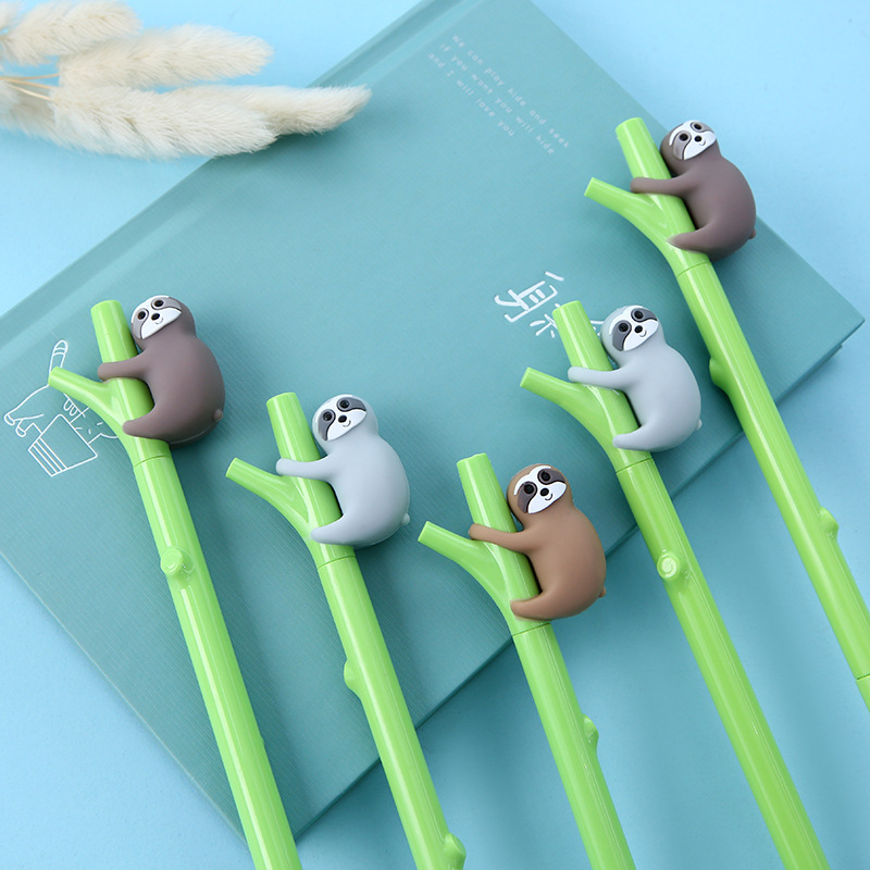 Wholesale of sloth silicone gel pens from the manufacturer, Zhongfan Creative, fresh and cute black gel pens, cute cartoon signature pens pic 26