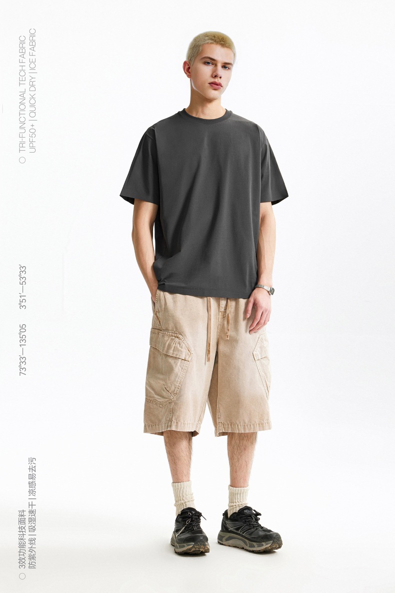 捷展男装|3D超声波压胶T恤2025春夏新品UPF50+通勤防晒速干短袖男详情26
