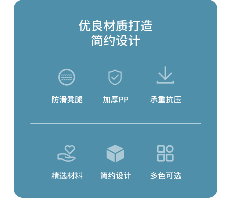 塑料凳子家用加厚入户换鞋凳客厅幼儿园防滑儿童方凳叠放垫脚板凳详情2