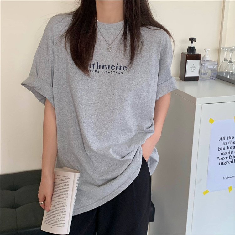 夏季棉质短袖t恤女装潮韩版宽松大码半袖打底衫 chic港味上衣代发详情9