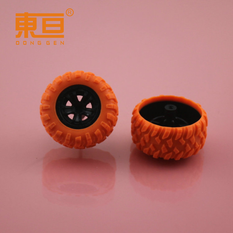 XJ332AH black and orange rubber-coated wheels, rubber wheels, toy wheels, toy accessories, technological building block parts pic 8