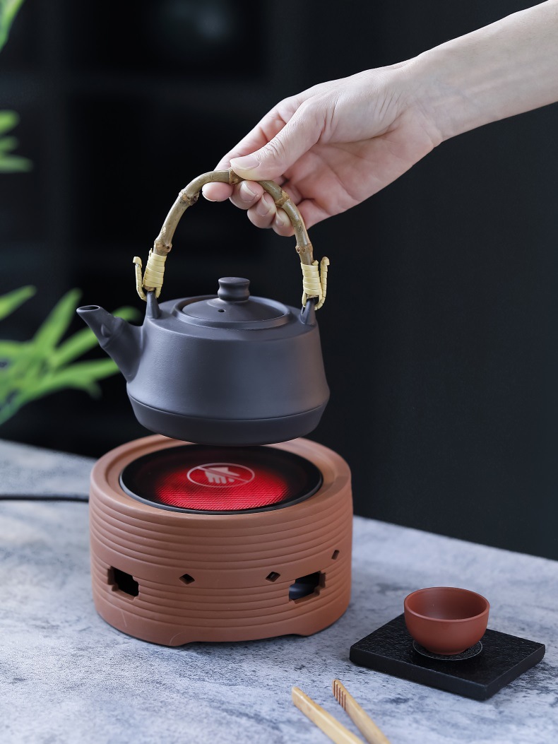 Tea pot for roasting tea by the fire, large-capacity indoor charcoal roasting pot, electric ceramic stove, ceramic tea pot for boiling tea, outdoor tea pot for boiling tea pic 2
