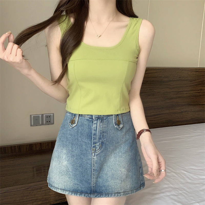 方领宽肩带背心内衣一体式外穿内搭透气舒适运动百搭美背抹胸女士详情12