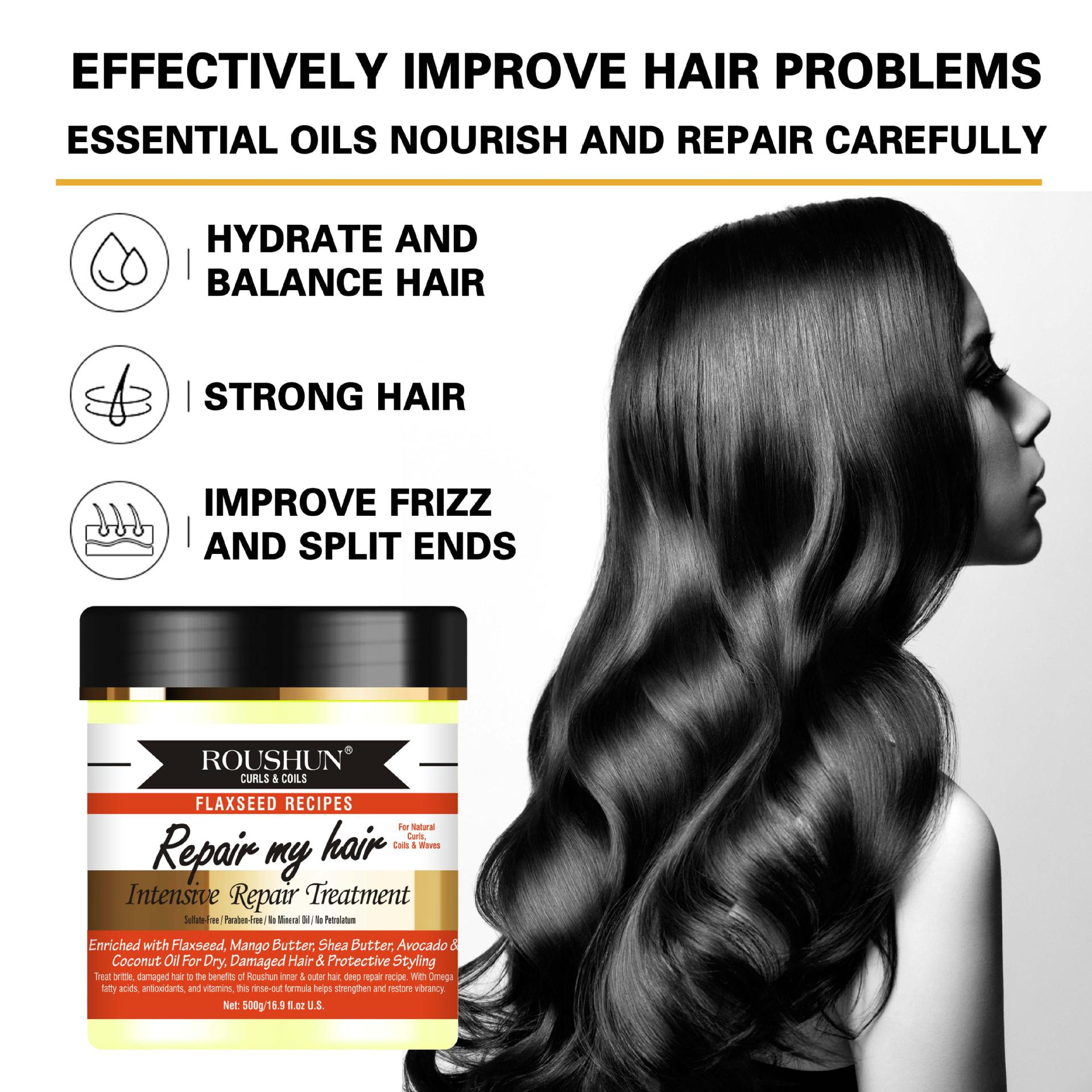 ROUSHUN Nourish HairTreatment, a hair mask and hair mask for improving frizz, is available for wholesale from the manufacturer pic 3