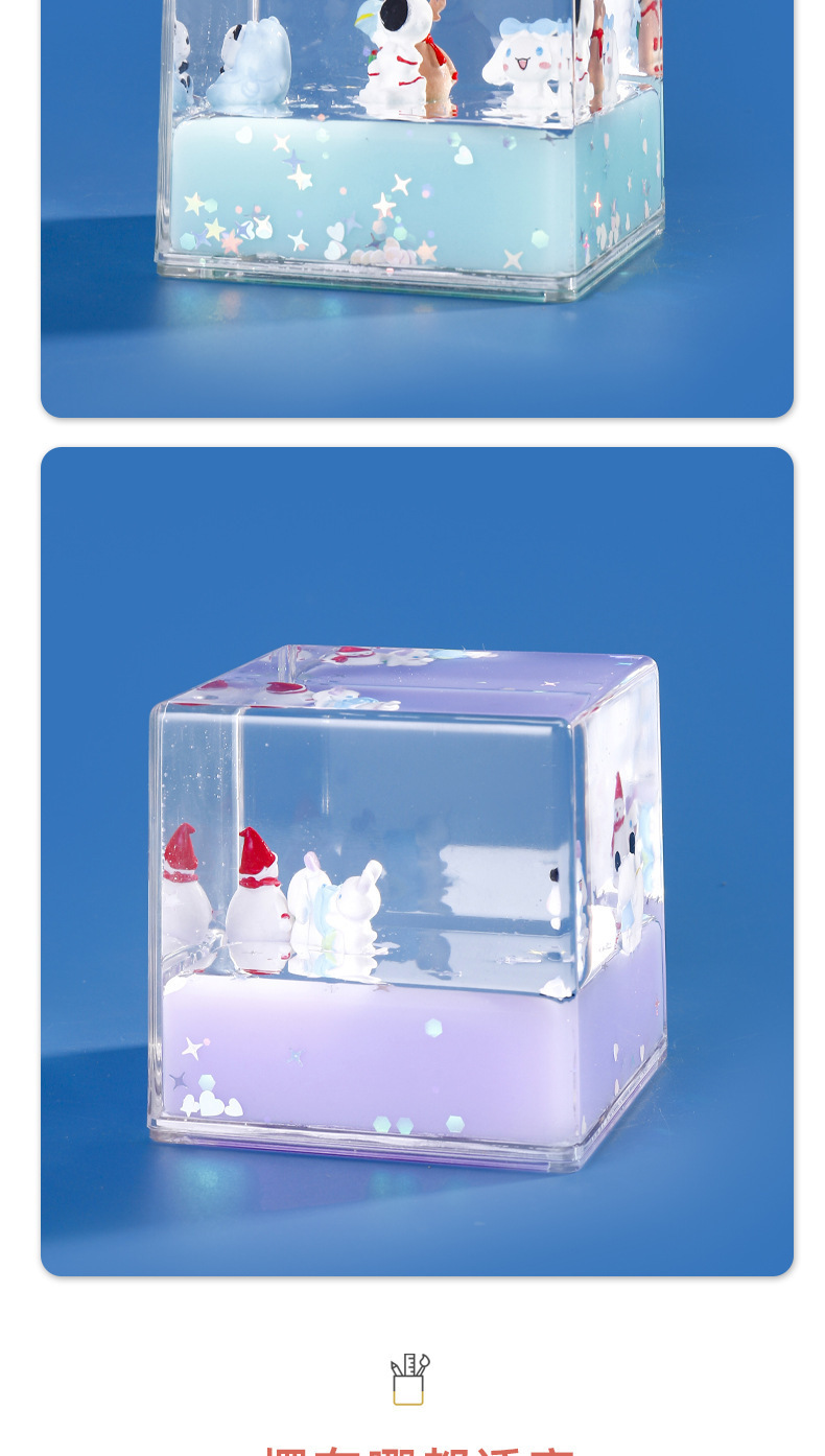 Creative cartoon cute figurine, oil-in-oil floating figurine, student gift, desktop decoration, birthday present figurine, one piece of quicksand pic 4