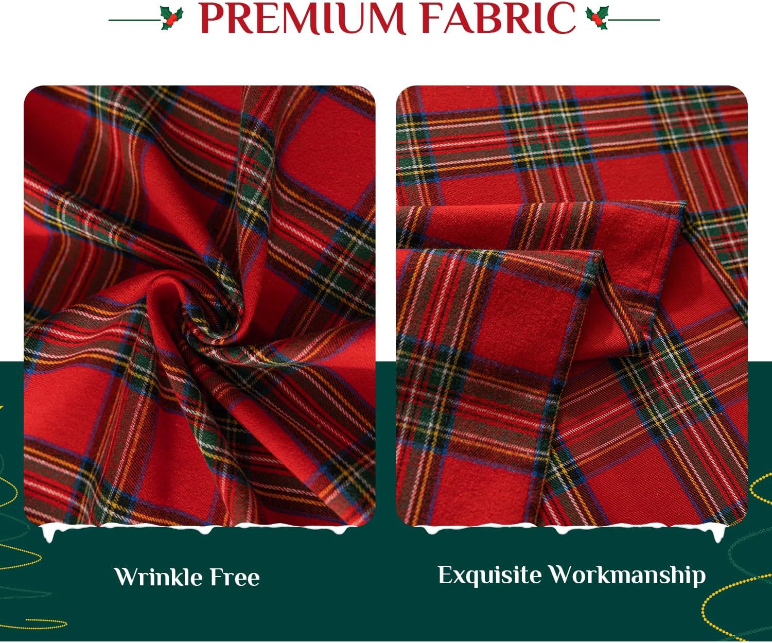 American Christmas festive atmosphere tablecloths, retro red checkered coffee tables, fabric factory wholesale in stock pic 12