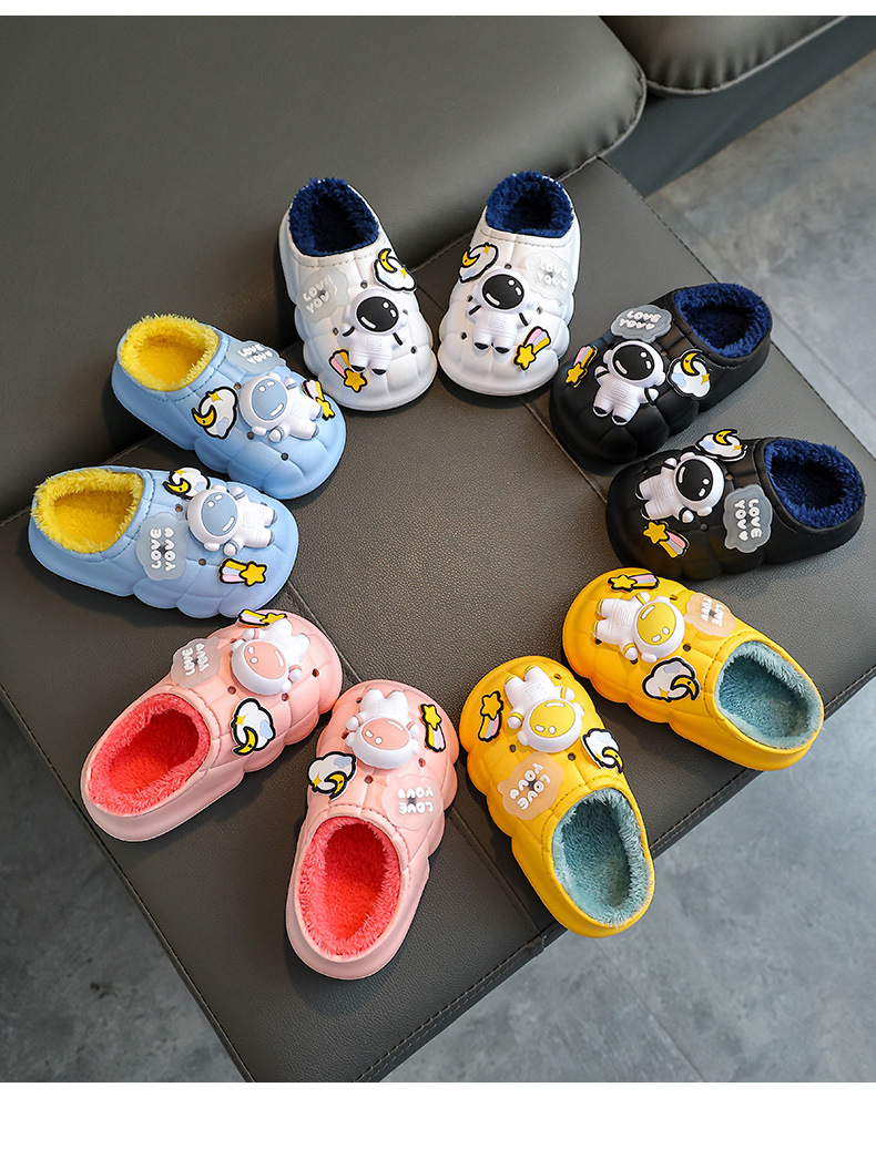 儿童棉拖鞋男童冬女童小孩婴幼儿室内居家宝宝防滑毛毛包跟棉鞋冬详情11