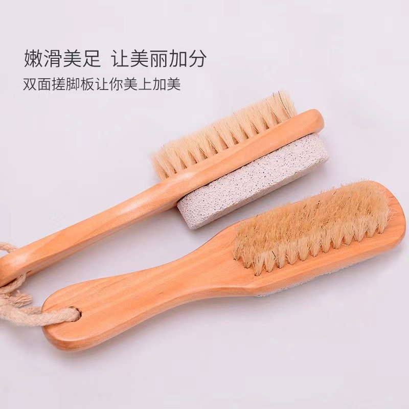 源头工厂猪鬃毛双面浮石刷挫脚板多功能足部清洁磨脚石轻松去老茧详情17