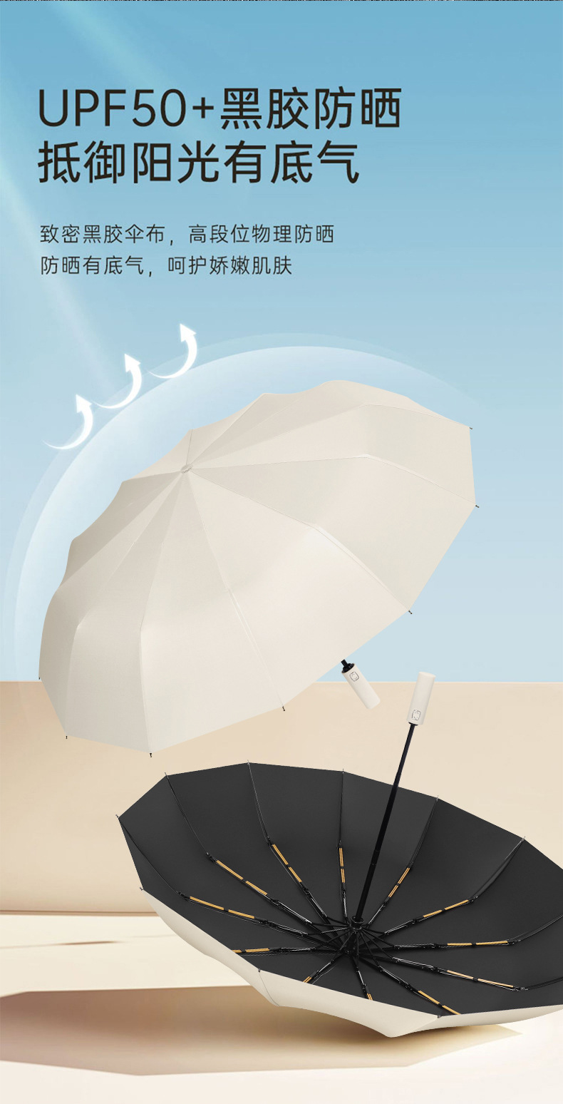 全自动雨伞折叠24骨双人伞超大遮阳防紫外线太阳伞大量批发广告伞详情9
