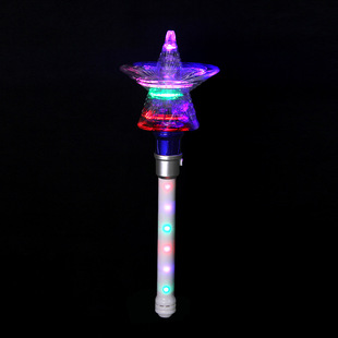 玩具手持棒批发手持旋转棒发光棒圣诞节助威魔法棒槐兴654详情1