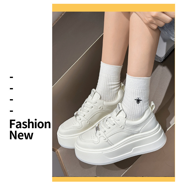 极简小白鞋女款2024新款爆款时尚气质真皮厚底韩系超好看的女鞋子详情9