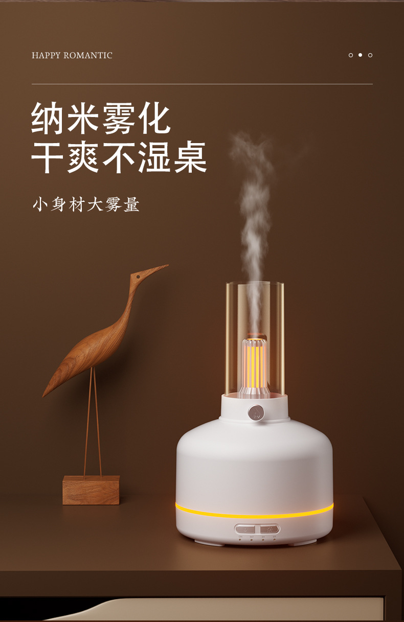 新款复古时光灯加湿器 办公家用便捷小型空气加湿器USB香薰机跨境加湿器详情4