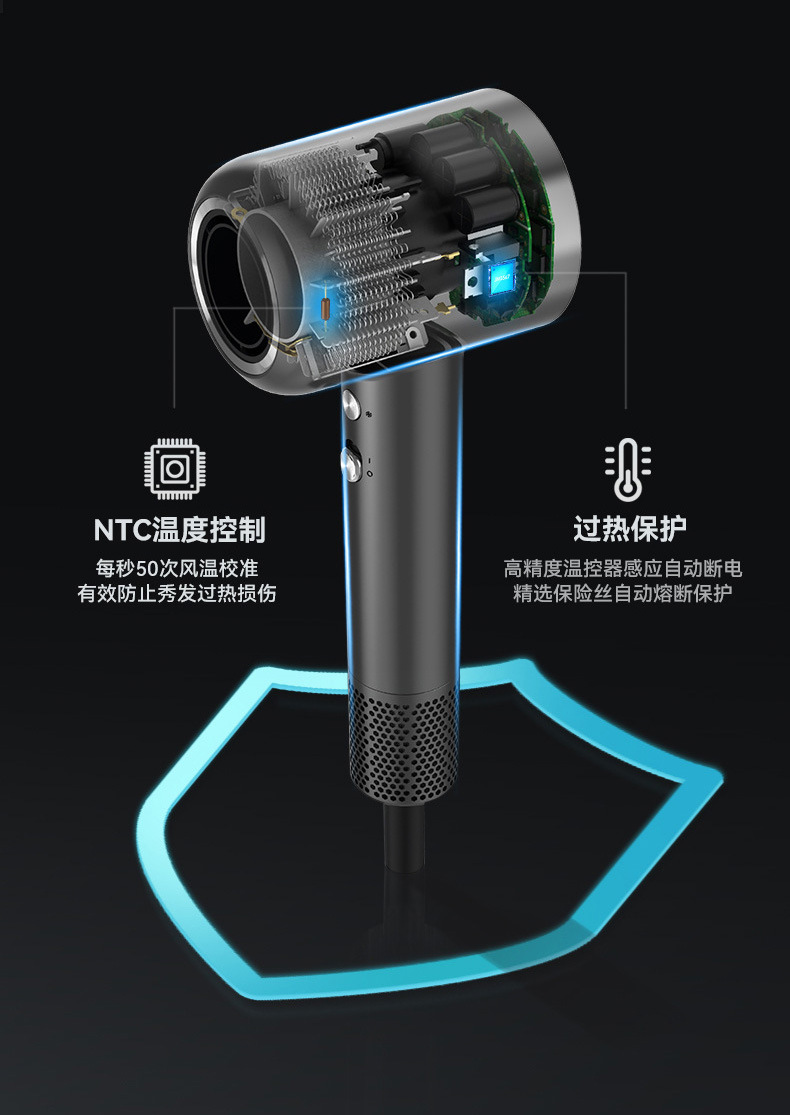 High-speed hair dryer, bladeless cross-border electrical appliance consignment wholesale, negative ion household silent dormitory hair dryer, high power pic 17