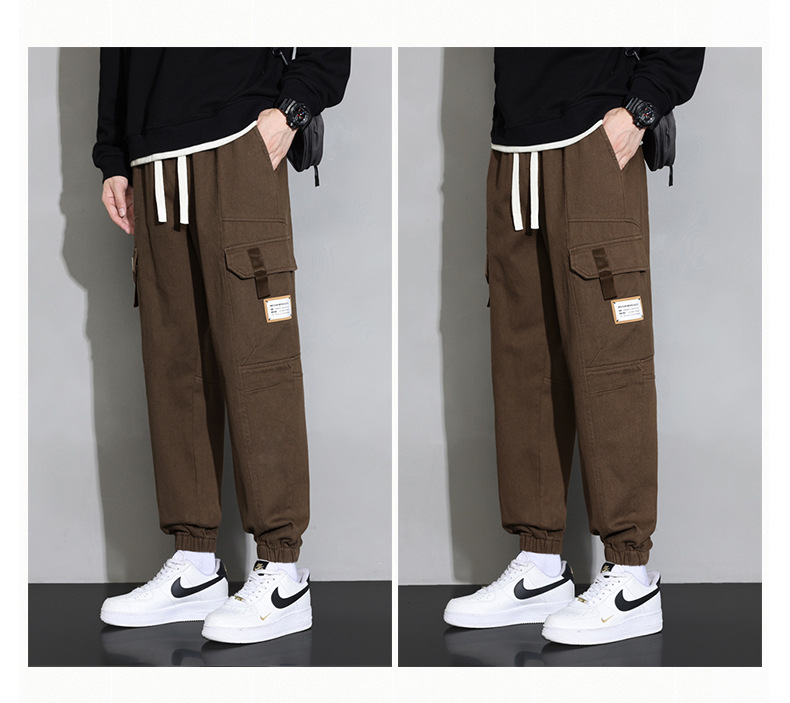 Pantalones de carga hombres 2023 nuevo otoño marca de moda juvenil holgada versátil pies de túnica para hombres tamaño grande pantalones casuales para hombres pic 28