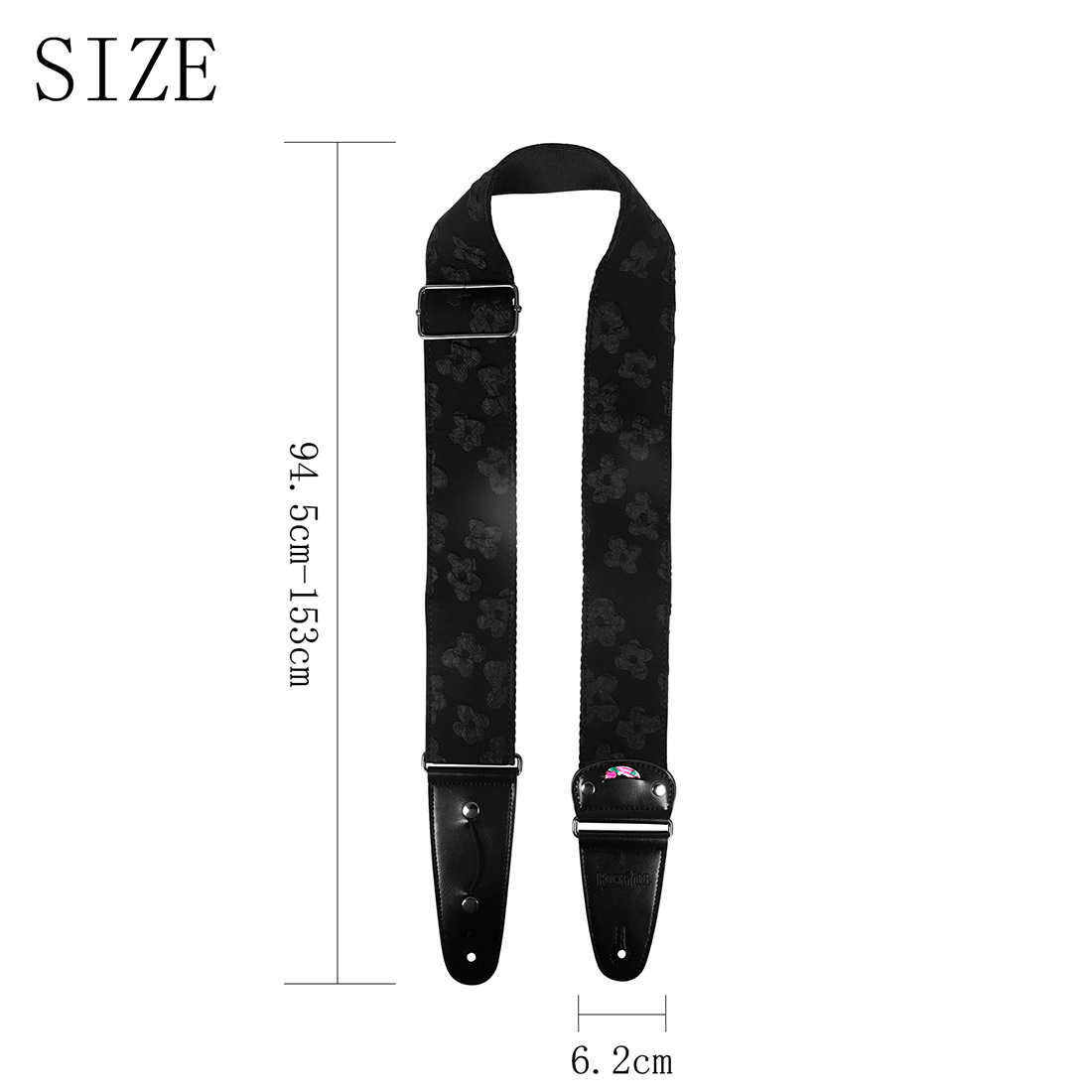 Wholesale electric acoustic guitar straps, widened three-dimensional embossed printed crossbody shoulder straps, adjustable length electric bass straps pic 3