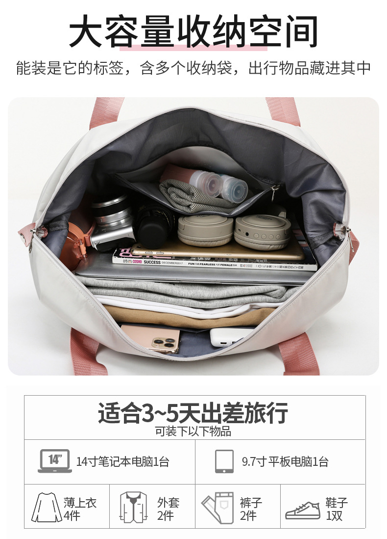 Wholesale dry and wet separation sports hand-held shoulder bags, yoga and fitness bags, folding and storage large-capacity travel bags, LOGO pic 11