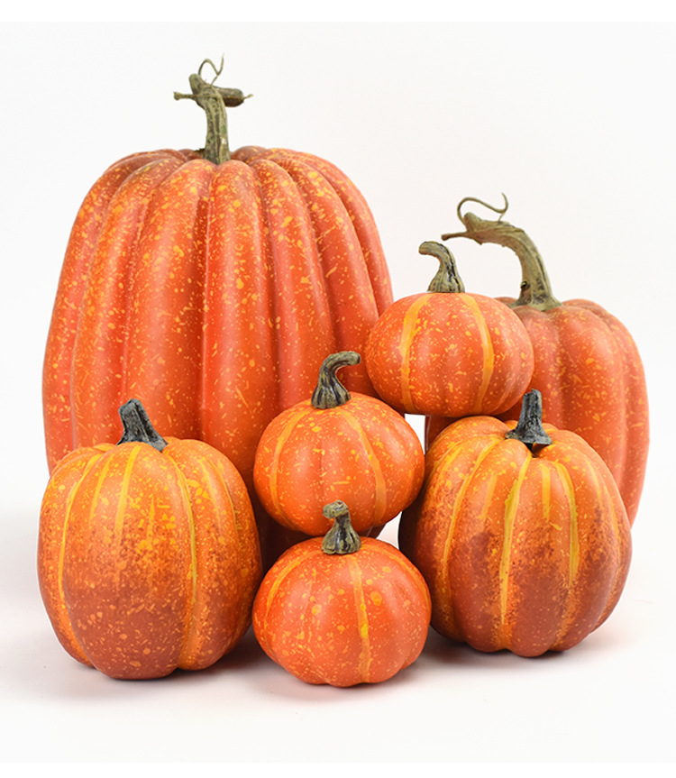 Simulation pumpkin models, Halloween pumpkin ornaments, decorative props, vegetable cabinets, display photography, early education props pic 2