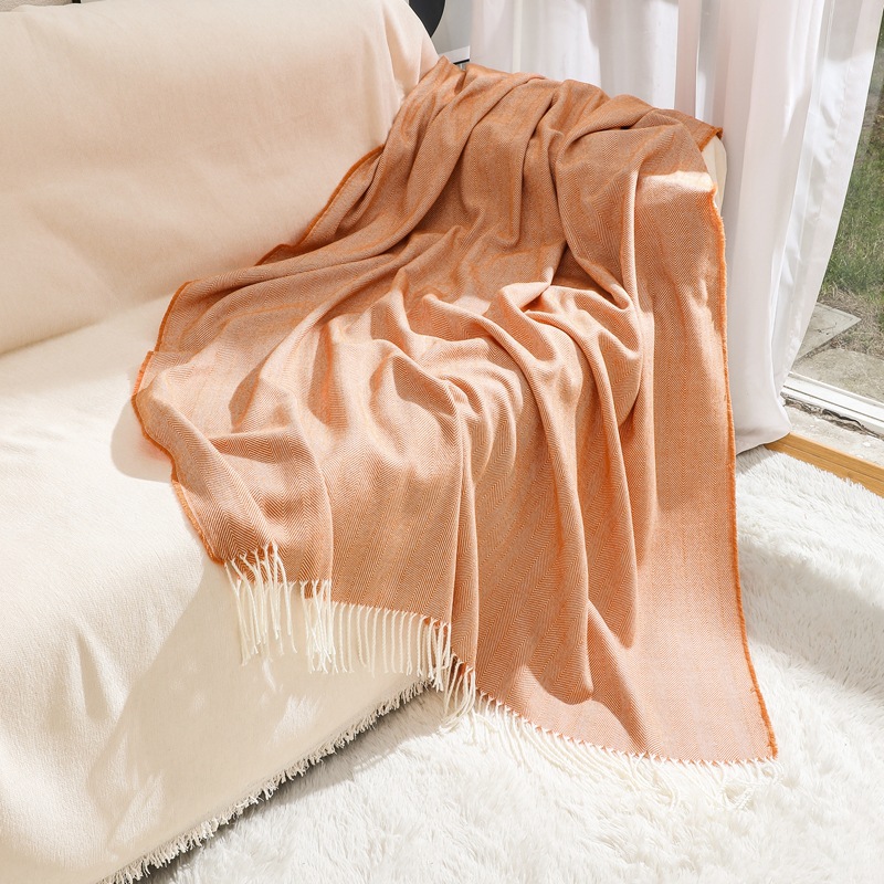 北欧简约梭织毯空调毯民宿酒店样板房床尾毯搭巾搭毯单人沙发毯详情18