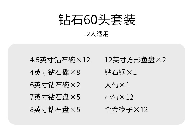 陶瓷餐具套装家用钻石碗碗碟碗盘高颜值乔迁新居房地产礼品全套详情10