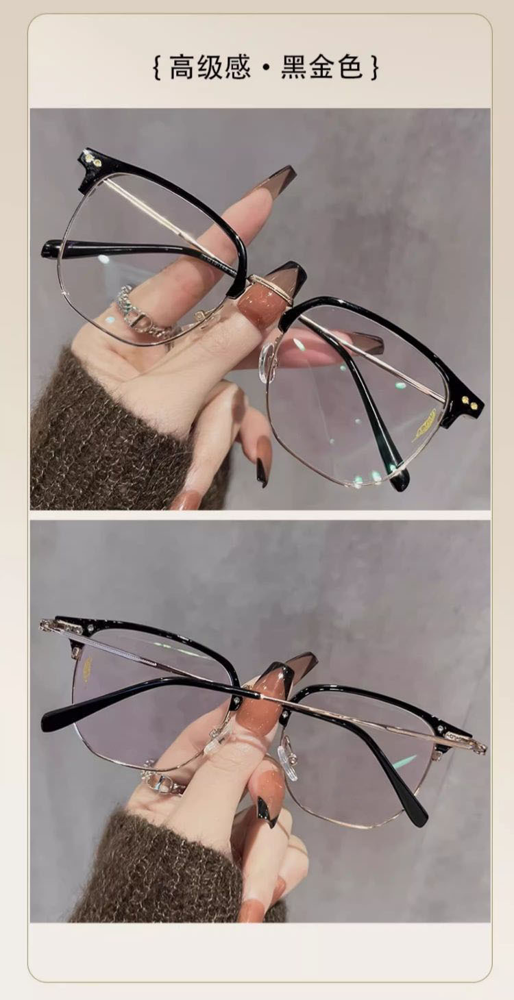 超轻眉线款半框眼镜男女同款近视配度数文艺素颜显瘦眼镜框眼镜架详情16