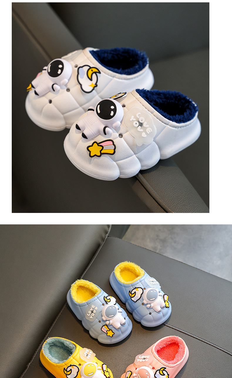 儿童棉拖鞋男童冬女童小孩婴幼儿室内居家宝宝防滑毛毛包跟棉鞋冬详情19