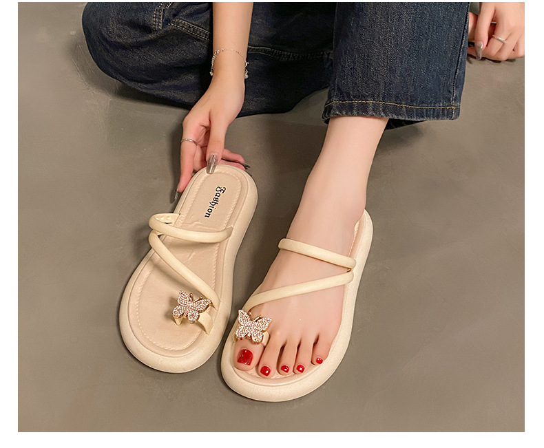 2024年新款时尚厚底凉鞋女夏季仙女风百搭软底防滑套趾沙滩罗马鞋详情18