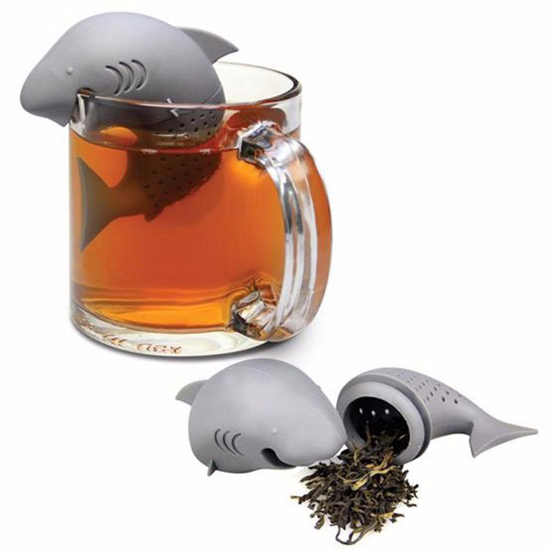 The new silicone shark tea maker for lazy people is a creative shark tea bag filter pic 4