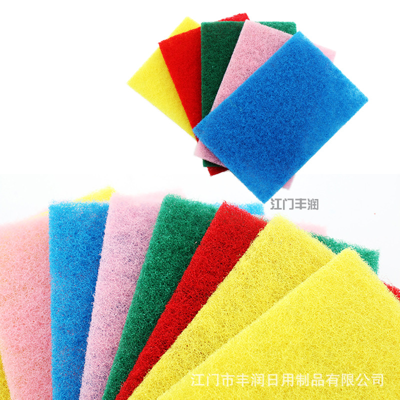 We supply polyester sand-free scouring pads, colored dishwashing cloths and kitchen cleaning scouring pads for washing POTS and dishes pic 3