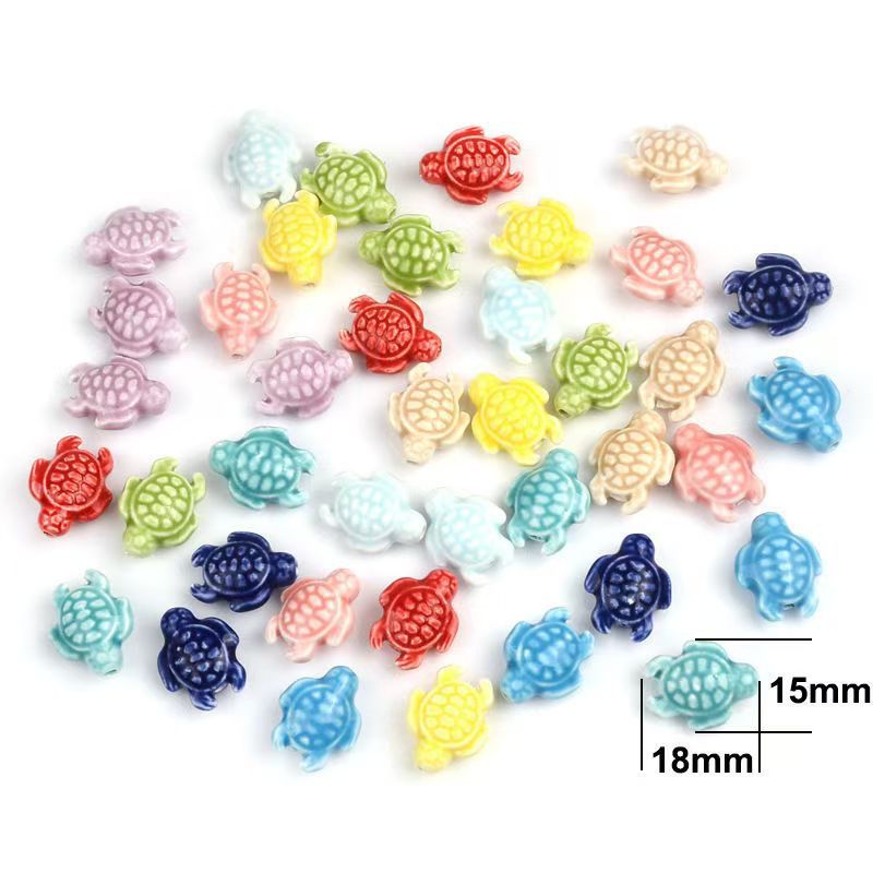 Simple and colorful ceramic pearlescent surface fish five-petal flower beads scattered beads diy handcrafted beaded bracelet decoration accessories pic 42